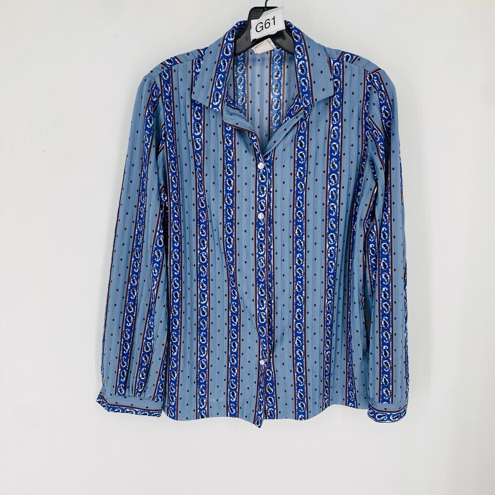 Vintage Graft California Blue Bandana Shirt 10 Long Sleeve Button Down Western